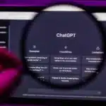 ChatGPT website through a magnifying glass