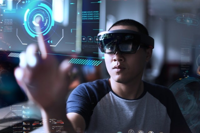 Man using HoloLens