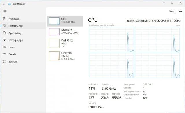 Updated task manager