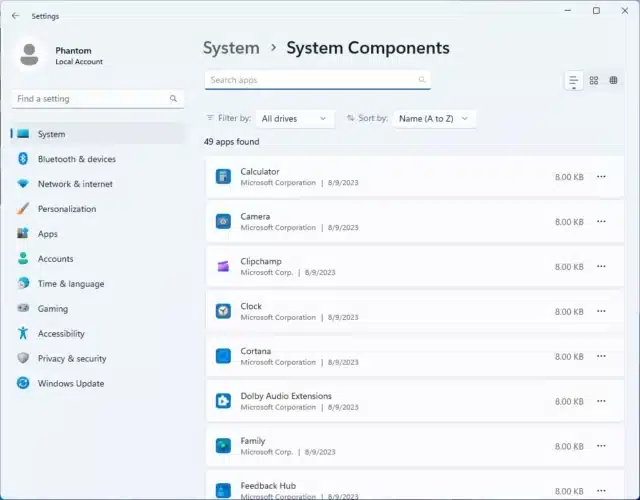 Windows 11 System Components